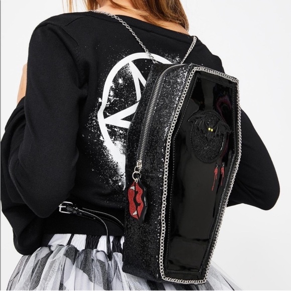 🔥🖤❤️‍🔥NWT-EYE CATCHING Betsey Johnson CAN'T STOP COFFIN Backpack❤️‍🔥🔥🖤